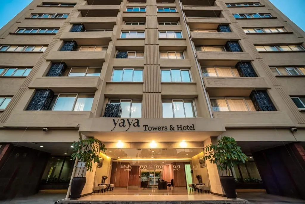Yaya Towers and Hotel entrance