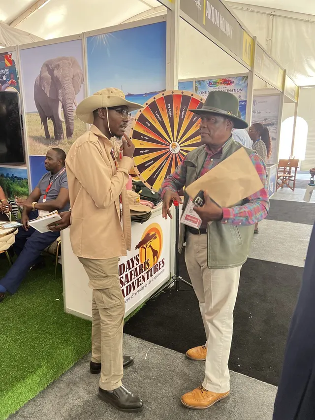 Prize wheel at the Day Safaris stand