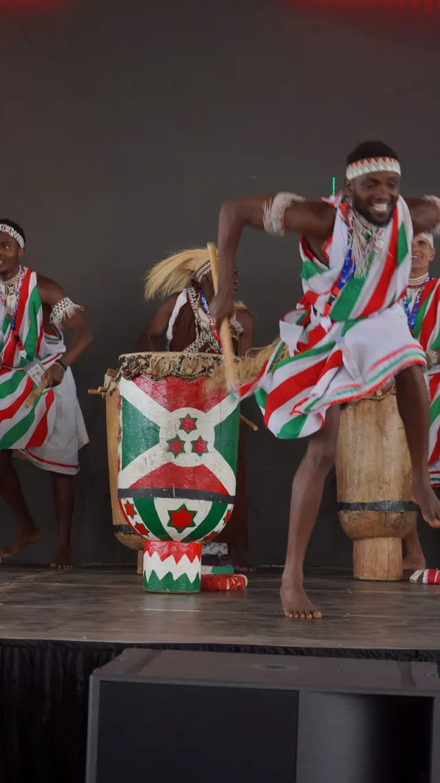 Burundi drummers performing